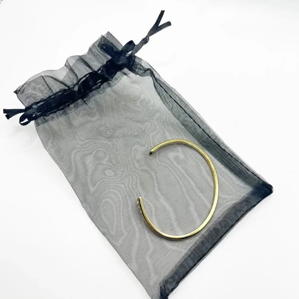 Michelle Campbell Gold Talon‎ Open Bangle Cuff with Rhinestones
